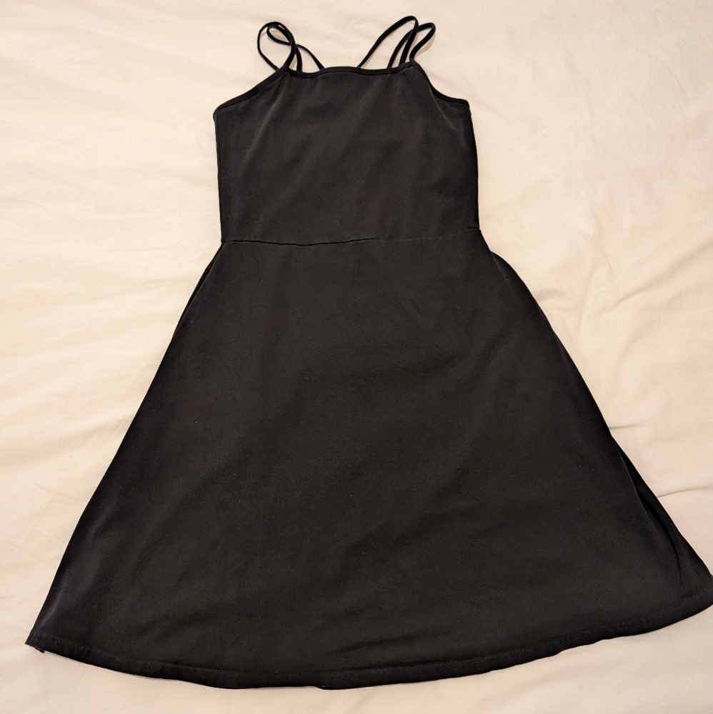 Pact Black Medium Organic cotton Mini Knee Length Dress M